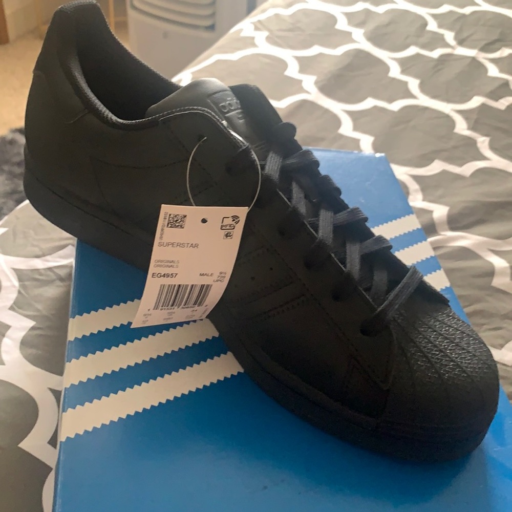 Men’s All Black Adidas Superstar EG4957